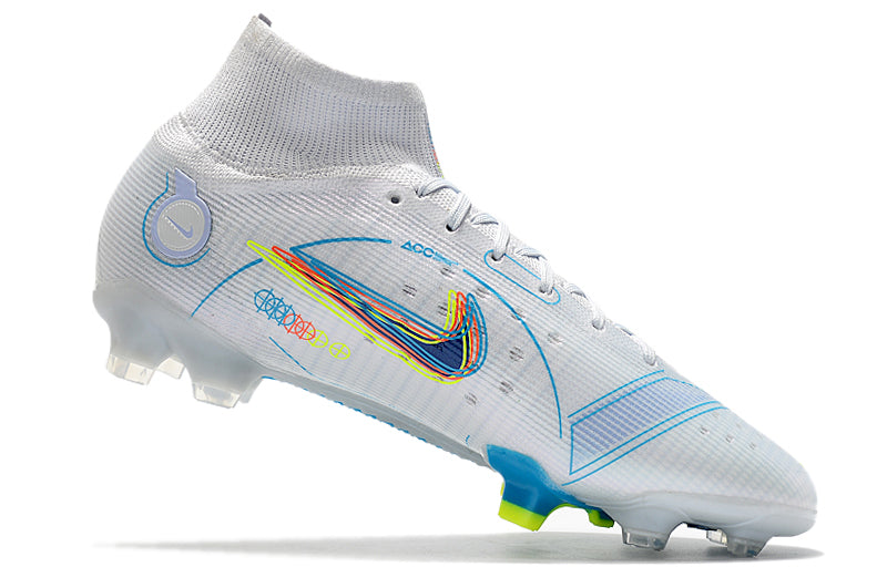 Mercurial Superfly (White & Blue) With Sock